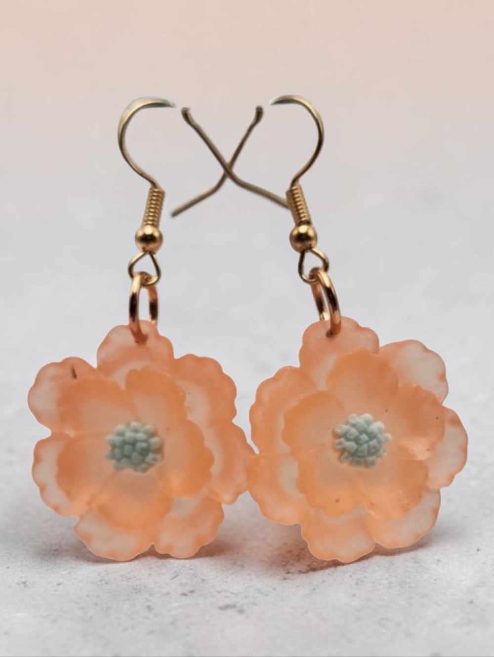 Handmade Elegant Orange Floral Earrings – Lightweight Dangle Jewelry